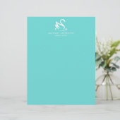 Minimalistisches Swan-Logo auf Robin Egg Blue (Stehend Vorderseite)