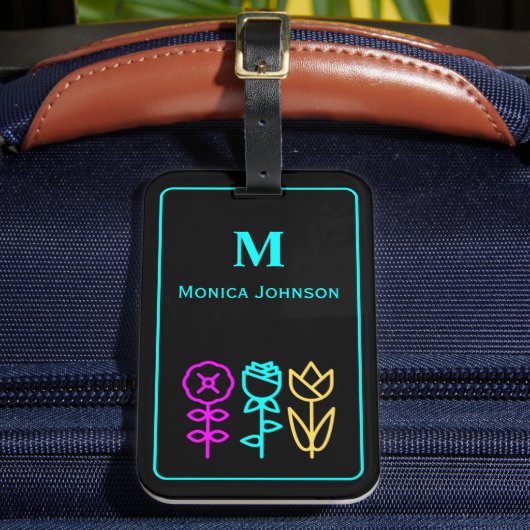 Minimalistisches Symbol für Niedliche Blume, benut Gepäckanhänger (Vorderseite Insitu 2)