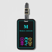 Minimalistisches Symbol für Niedliche Blume, benut Gepäckanhänger (Vorderseite Vertikal)