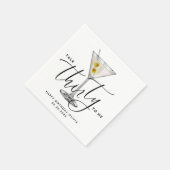 Minimalistisches „Talk Thirty to Me“-Martini-Glas  Serviette (Ecke)