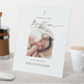 Minimalistisches Taufbecken Foto Arch Willkommen Sockelschild (In Situ)