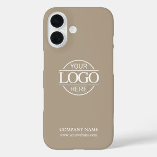 Minimalistisches Taupe Firmenlogo für Unternehmen iPhone 16 Hülle