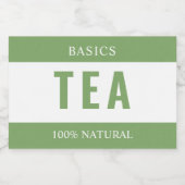 Minimalistisches TEA-Etikett für Behälter Lebensmitteletikett (Einzelnes Label)
