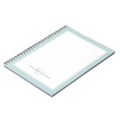 Minimalistisches Teal Zwei-Rahmen-Monogramm Notizblock (Linke Seite)