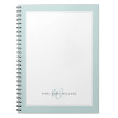 Minimalistisches Teal Zwei-Rahmen-Monogramm Notizblock (Vorderseite)