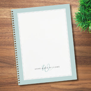 Minimalistisches Teal Zwei-Rahmen-Monogramm Notizblock