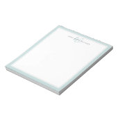 Minimalistisches Teal Zwei-Rahmen-Monogramm Notizblock (Rotiert)