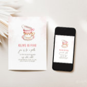 Minimalistisches Tee Party Geburtstagsfeier Einlad Einladung