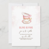 Minimalistisches Tee Party Geburtstagsfeier Einlad Einladung (Vorderseite)