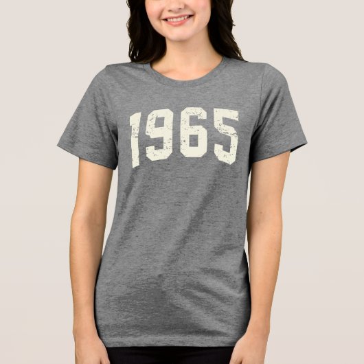 Minimalistisches Tee-Shirt von 1965 | 60. Geburtst Tri-Blend Shirt (Vorderseite)