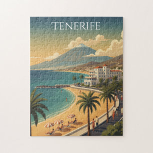 Minimalistisches Tenerife Kanarische Inseln Vintag Puzzle