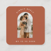 Minimalistisches Terracotta Arch Foto QR Code UAWG Begleitkarte (Rückseite)