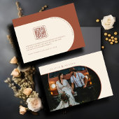 Minimalistisches Terracotta Arch Foto QR & Wedding Begleitkarte