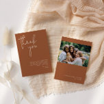 Minimalistisches Terracotta-Brautparty Dankeskarte<br><div class="desc">Moderne minimalistische Terrakotta und cremefarbenes Brautparty Dank Karte,  anpassbar mit Ihrem Lieblings-Foto.</div>