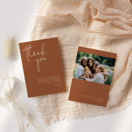 Minimalistisches Terracotta-Brautparty Dankeskarte