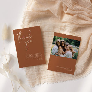 Minimalistisches Terracotta-Brautparty Dankeskarte