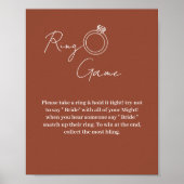 Minimalistisches Terracotta-Ringspiel heißt nicht Poster (Vorne)