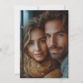 Minimalistisches Terracotta Wedding Rings Monogram Einladung (Rückseite)