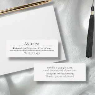 Minimalistisches Textdesign Abschluss  Telefonnummerkarte