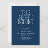 Minimalistisches "The Night Before"-Probedinner Einladung (Vorderseite)