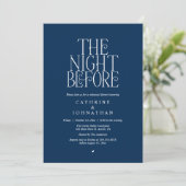 Minimalistisches "The Night Before"-Probedinner Einladung (Stehend Vorderseite)