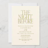 Minimalistisches "The Night Before"-Probedinner Einladung (Vorderseite)