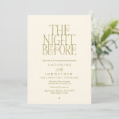 Minimalistisches "The Night Before"-Probedinner Einladung (Stehend Vorderseite)