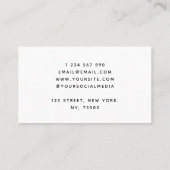 Minimalistisches Thema für Pickleball Coach Instru Visitenkarte (Rückseite)