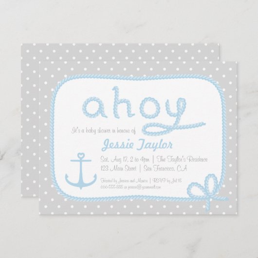 Minimalistisches Thema Kinderdusche Einladungen (Vorne/Hinten)