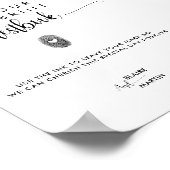 Minimalistisches Thumbprint-Gästebuchzeichen Poster (Ecke)