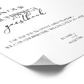 Minimalistisches Thumbprint-Gästebuchzeichen Poster (Ecke)