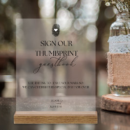 Minimalistisches Thumbprint Hochzeitshaus Acrylschild