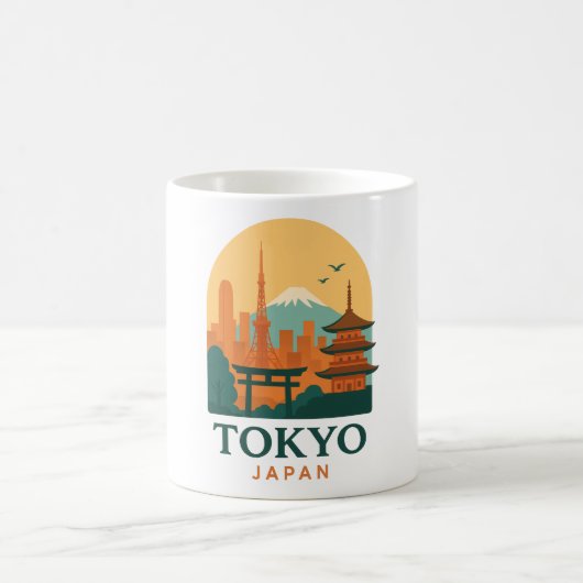 Minimalistisches Tokio Japan Reise | Modern  Kaffeetasse (Mittel)