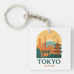 Minimalistisches Tokio Japan Reise Modern Schlüsselanhänger