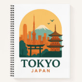 Minimalistisches Tokyo Japan ReiseNotebook | Moder Notizblock (Vorderseite)