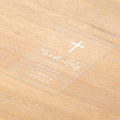 Minimalistisches, transparentes Elegantes Erste Ko Acryleinladungen (Ablage )