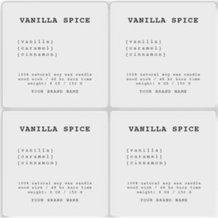Minimalistisches transparentes Kerzenetikett Aufkleber
