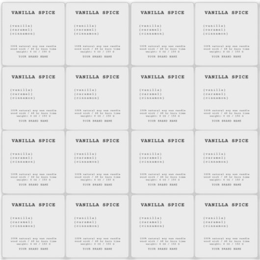 Minimalistisches transparentes Kerzenetikett Aufkleber (Vorderseite)