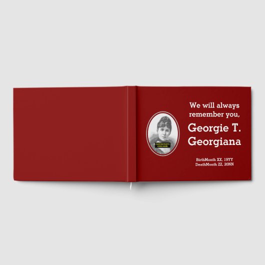 Minimalistisches, trauriges Beileid Gästebuch (Voll)