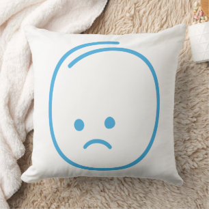 Minimalistisches Traurigkeits-Icon Kissen