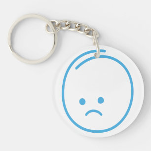 Minimalistisches Traurigkeits-Icon Schlüsselanhänger