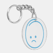 Minimalistisches Traurigkeitszeichen Schlüsselanhänger (Vorderseite links)