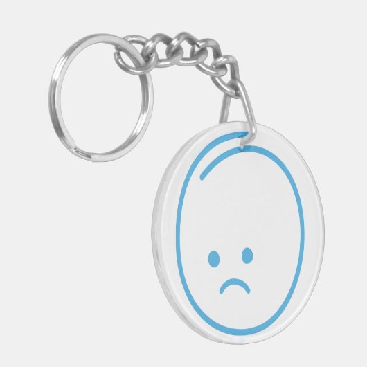 Minimalistisches Traurigkeitszeichen Schlüsselanhänger (Vorderseite links)