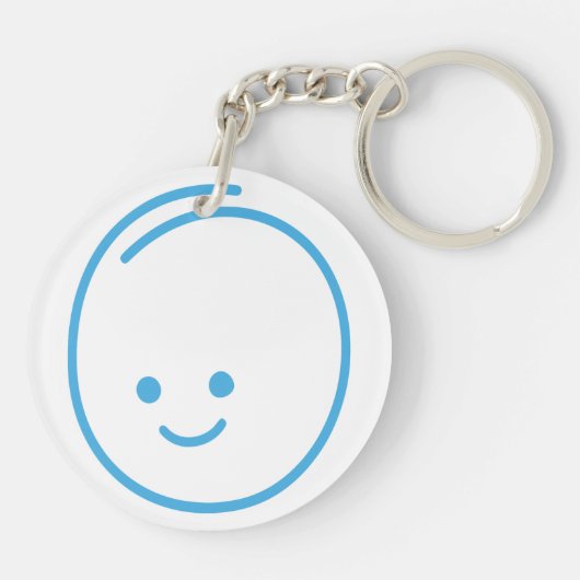 Minimalistisches Traurigkeitszeichen Schlüsselanhänger (Rückseite)