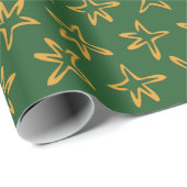 Minimalistisches Tree Star Wrapping Paper Geschenkpapier (Rolleneckpunkt)