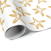 Minimalistisches Tree Star Wrapping Paper Geschenkpapier (Rolleneckpunkt)