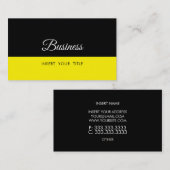 Minimalistisches Trendy Elegantes Schwarzes Gelb Visitenkarte (Vorne/Hinten)