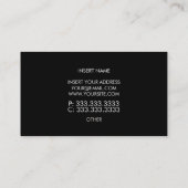 Minimalistisches Trendy Elegantes Schwarzes Gelb Visitenkarte (Rückseite)