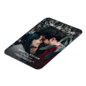 Minimalistisches trendy Foto Save the Date Hochzei Magnet (Linke Seite)