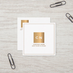 Minimalistisches Trendy Goldquadrat-weiße Quadratische Visitenkarte
